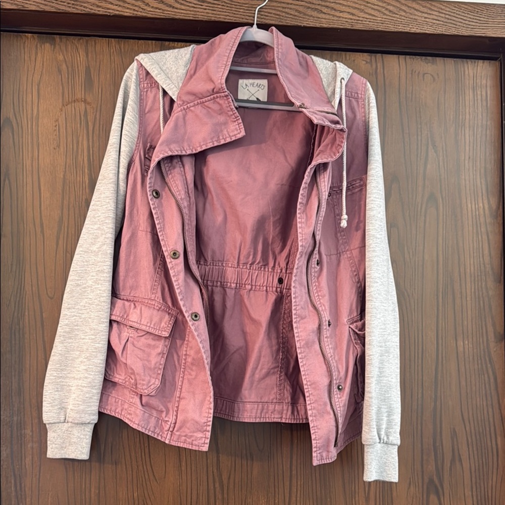 LA Hearts Pink and Gray Utility Jacket